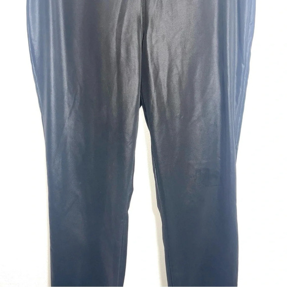 One 5 One Solid Black Faux Leather 4-way Stretch Leggings Small Women’s - Picture 5 of 13